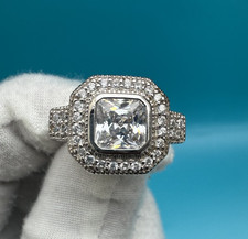 Amazing Designer Signed Art Deco CZ 925 Sterling Silver Ring