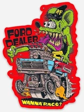 Rat Fink Ford Dealer Fairlane Custom MAGNET Muscle Car Vintage Hot Rod V8