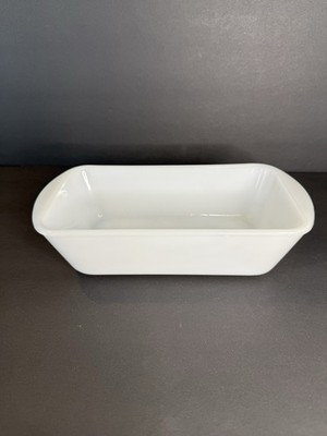 Vintage Glasbake J522 10  Loaf Pan 1.5 Qt White Milk Glass
