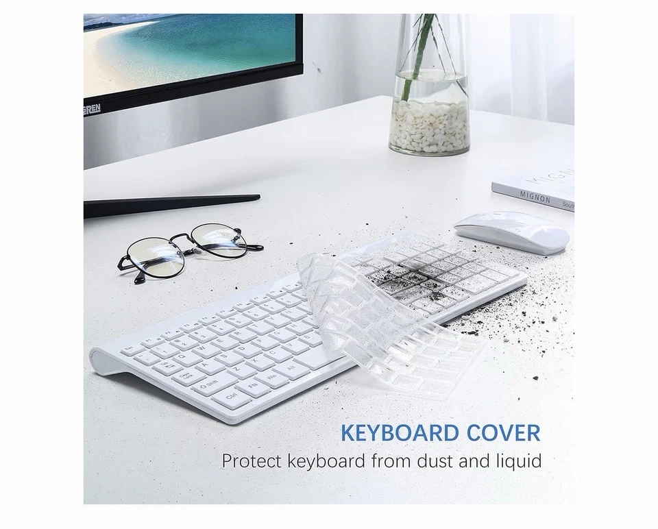 KM9000 Topmate Wireless Keyboard and Mouse Ultra Slim Combo White New In Box - Image 2 of 4