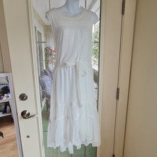 Woman Dress Simply Vera Wang Summer White Embroidered Size XXL