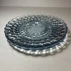 Vintage Anchor Hocking Depression Glass Dinner Plate 9 3/8” Blue Bubble Set 3