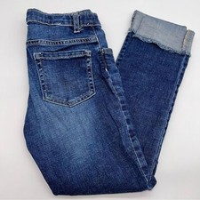 The Children's Place Girl's Medium Dark Wash Tapered Legs with Cuffs-Size 10