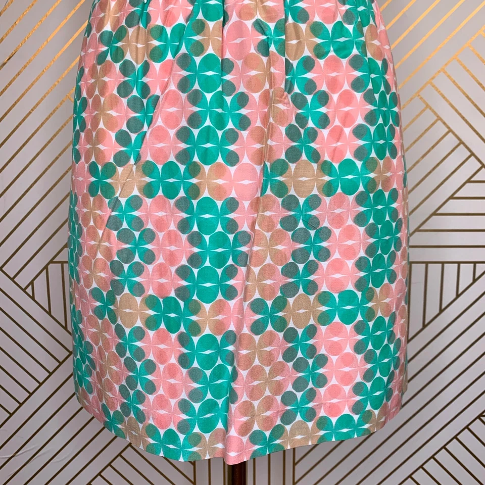 Minifalda Elizabeth McKay Seda Geométrica Hipster Línea A Estampado Pastel Talla 6 Foto 3 de 4
