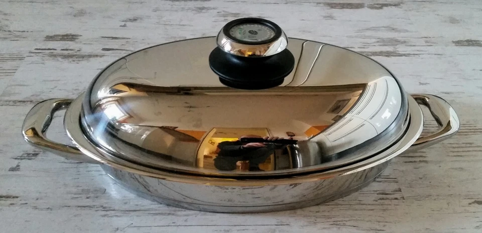 AMC Griddle 38cm Ovaler Bräter Fischbräter Visiotherm Deckel neueste Ausführung