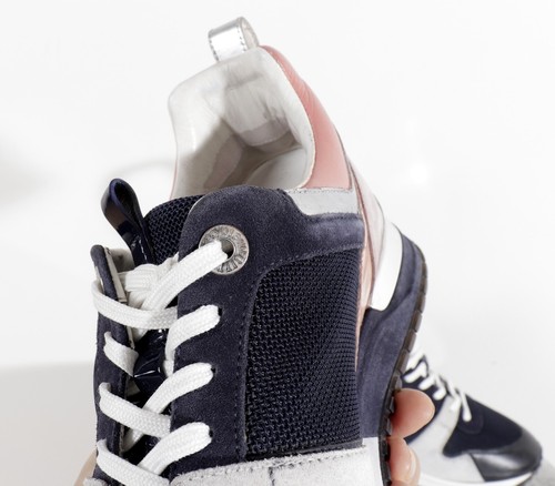 Louis Vuitton Run Away Gr. LV 36 Blau Rosa Schwarz Silber Leder Wildleder Sneaker - Bild 13 von 22