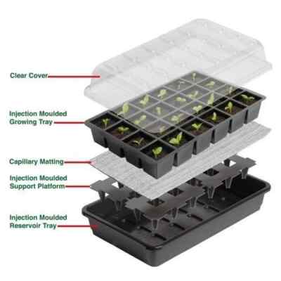 Garland Selbstbewässernder Propagator 37,5x23xh16 cm Hydroponik Pflanzen Set