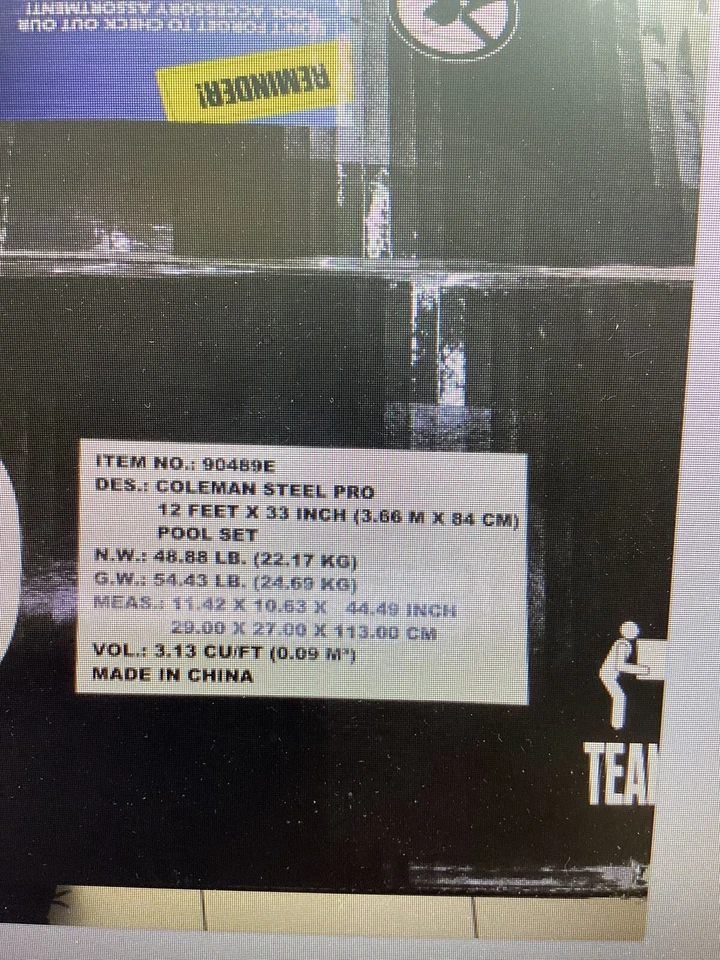 Coleman Steel Pro 12ft x 33in Round Above Ground Pool Steel Pro Blue NEW - Image 4 of 4