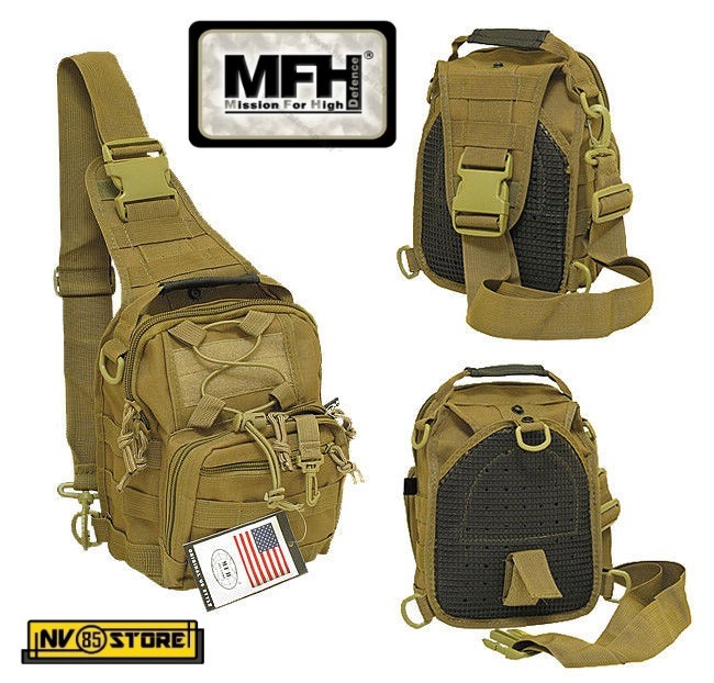 ZAINO TATTICO MONOSPALLA INCURSORE MFH CY TAN BACKPACK SOFTAIR