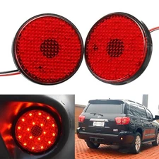 LED Red Lens Bumper Reflector Tail Stop Brake Light For 2008-2013 Toyota Sequoia