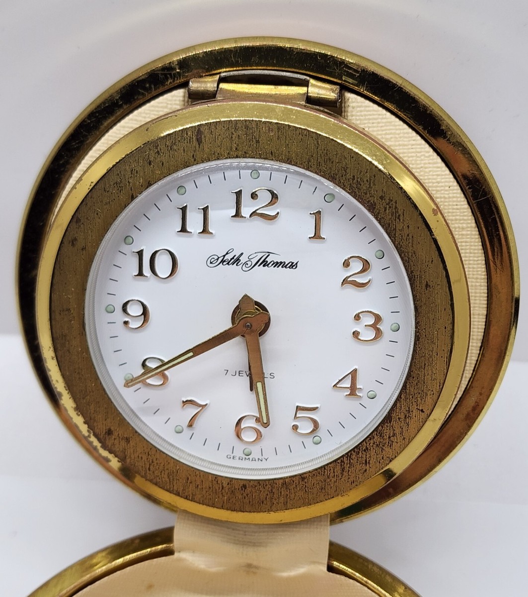 Antique Vintage Seth Thomas 7 Jewels Germany Travel Alarm Clock