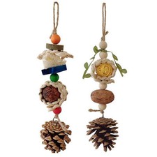 Parrot Bird Chewing Toy Parrot Cage Hanging Bite Wooden Block Birds Budgie Toys