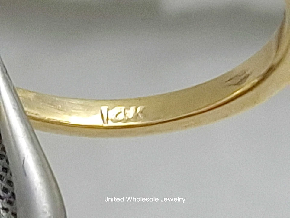 2.51Ct Genuine Mined Real Ruby And Diamond 3 Stone Ring In Solid 14K Yellow Gold - Image 4 of 4