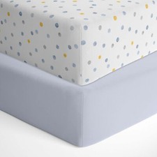   2-Pack Jersey Knit 100 Cotton Fitted Crib Sheets for Baby Boy - Ultra Soft...