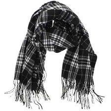 Soft Warm Thick Plaid Chequered Winter Scarf with Tassels