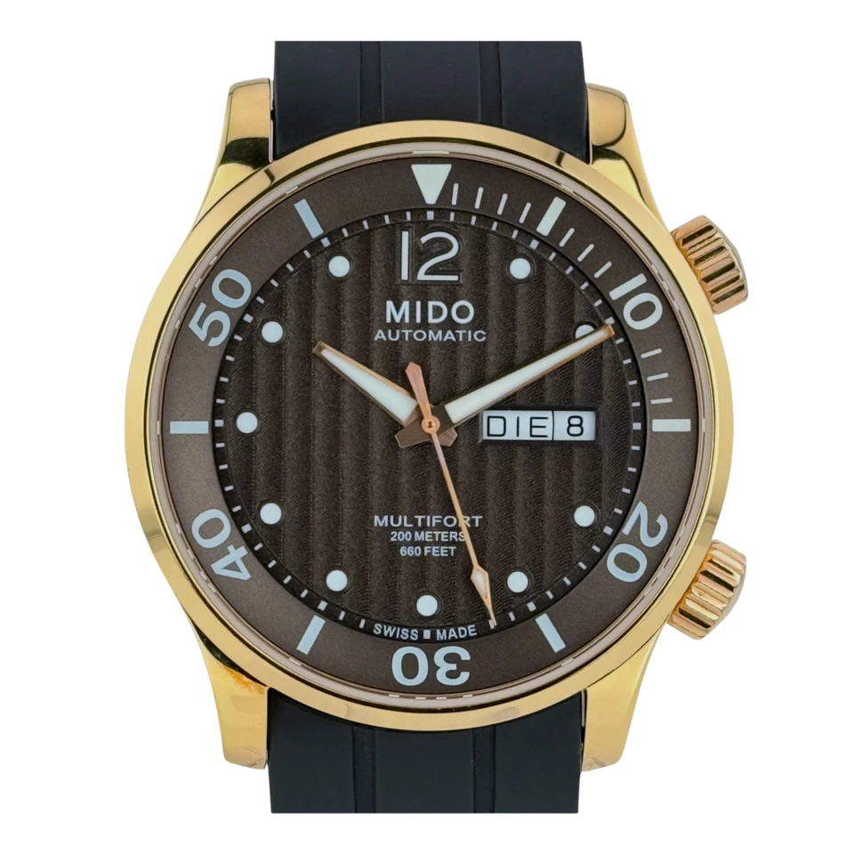 Mido Multifort 42 mm Herrenuhr Uhr Automatik Edelstahl Gold watch Ref. M005930 A - Bild 2 von 4
