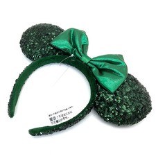 2024 Emerald Green Sequins Disney Park Ears Edition Minnie Headband Christmas