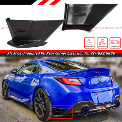 For 22-26 Subaru BRZ Toyota GR 86 Unpainted PU Rear Bumper Side