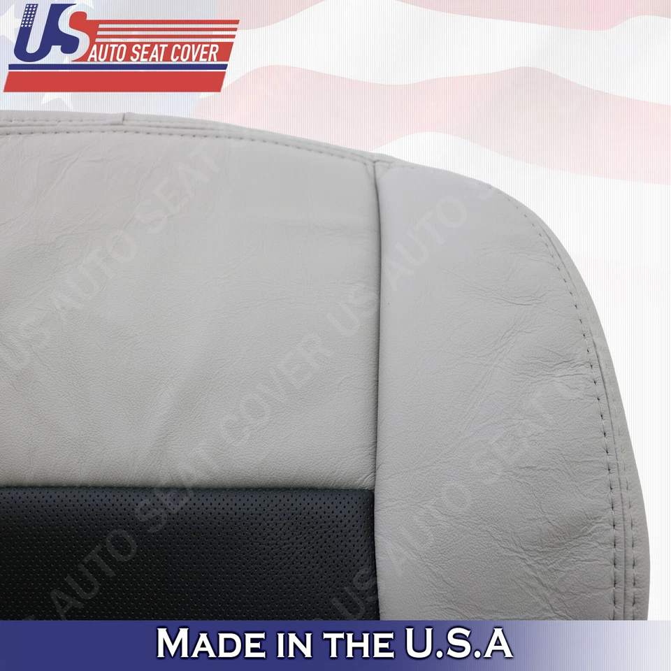 Cubierta de asiento inferior de cuero perforado negro/gris para conductor Cadillac CTS 2003 a 2007 Foto 2 de 4