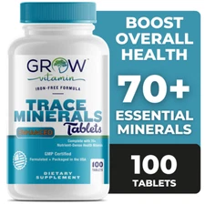 Multi Mineral Supplement | 100 TABLETS | Iron Free | Non-GMO | by GROW VITAMIN