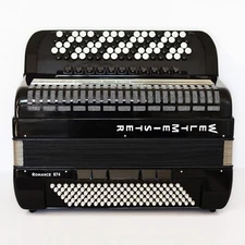 NEW Weltmeister Romance 874 Germany Black Button Accordion 120 Bass B Griff