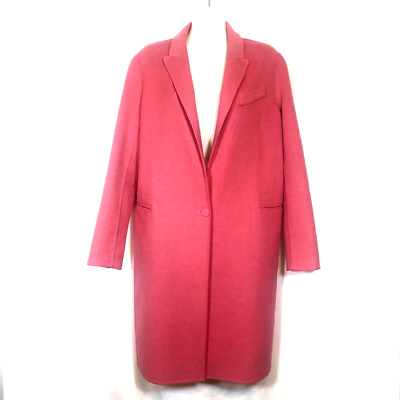 SANDRO Pink Mathea Wool Blend Coat - L | eBay