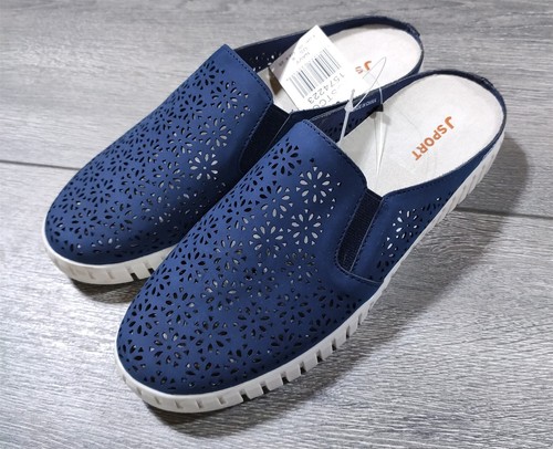 Womens Size 8 Jsport Ladies Navy Floral Mule Easy Slip Comfy Lightweight  Shoe | eBay