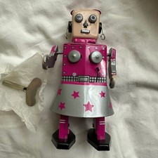 HA HA TOYS, MS 461, TIN WIND-UP, PINK GIRL, VENUS ROBOT , NEW IN BOX