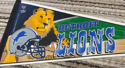 VINTAGE WINCRAFT 30  DETROIT LIONS PENNANT GO LIONS GAME DAY WILSON NFL FOOTBALL
