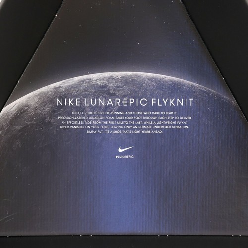 NIKE Lunarepic Flyknit prototype vide boîte mode à chaussures UNIQUEMENT Run Forever noir INUTILISÉ