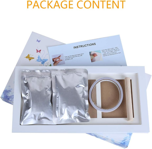 Baby Hand and Footprint Keepsake, Non-Toxic Clay Photo Frame Registry Kit - Picture 6 of 12