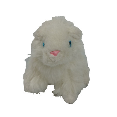 Battat Plush White Kitty Cat Small Stuffed Pink Nose 5 inch Doll Pet