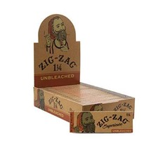 Zig-Zag Unbleached Rolling Papers 1 1/4 24 Booklets Retailers Box 