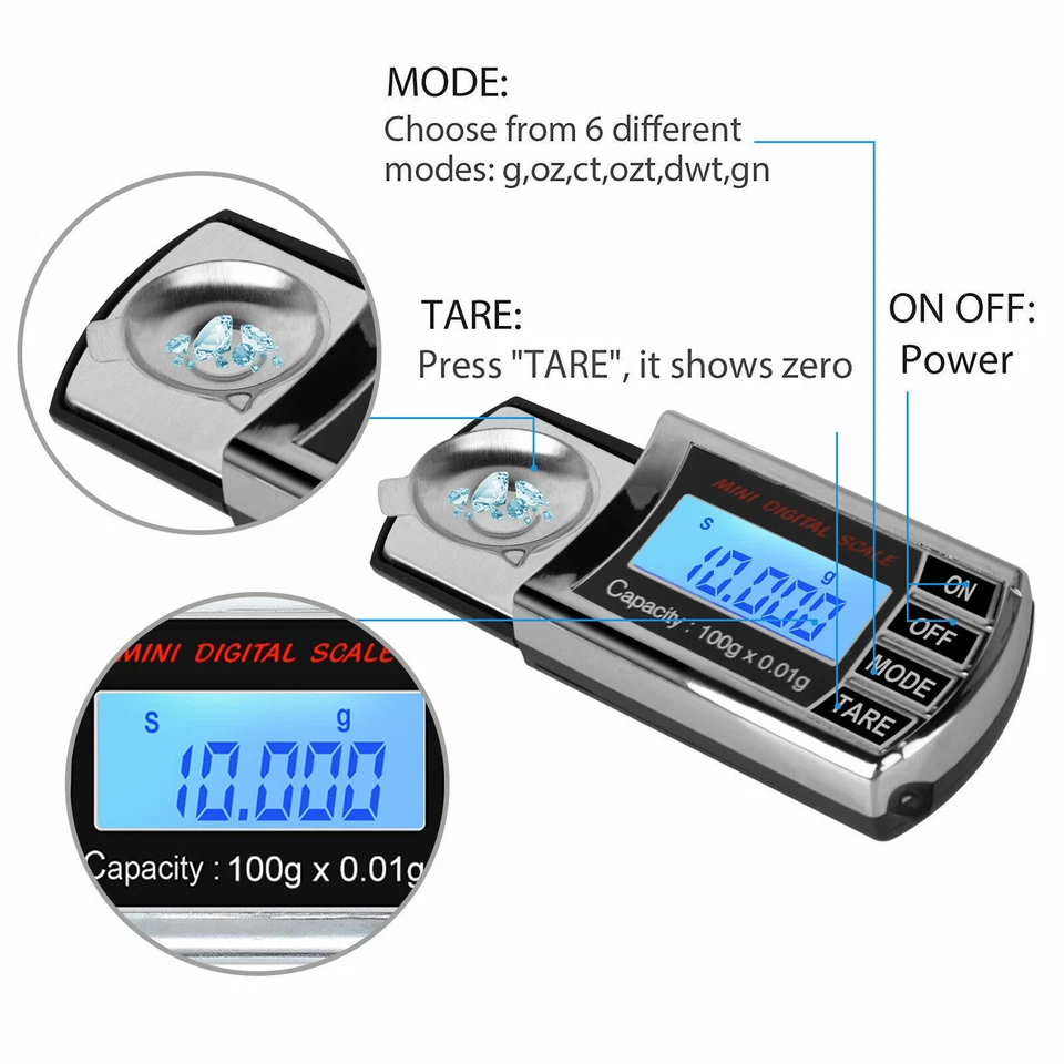 LED Digital Cartridge Scale Pressure Gauge Force Turntable Stylus 0.01g Tracking - Image 2 of 4