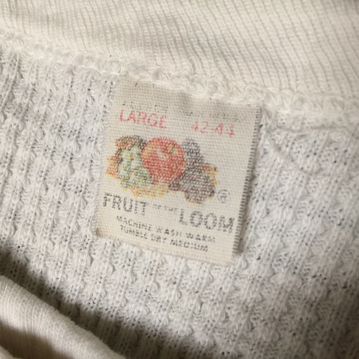 Vintage 60s 70s Fruit of the Loom Distressed Thermal Long John Under Shirt  Tee