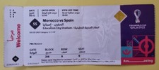 Match 55 Morocco Spain 2022 FIFA World Cup Ticket Stub with Team Names