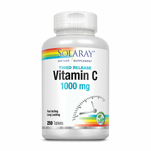 Solaray Vitamin C 1000mg Two Stage Time Release 250 Caplets For Sale Online Ebay