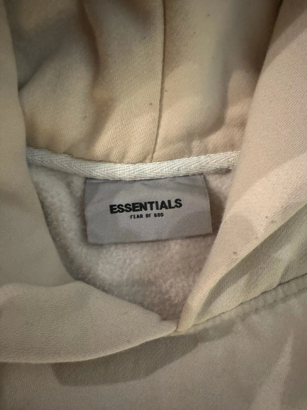 Felpa con cappuccio Essentials Fear of God. Colore crema medio.