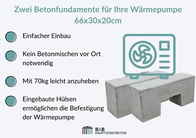 Zwei Fundamente aus Beton für z.B. Wärmepumpe