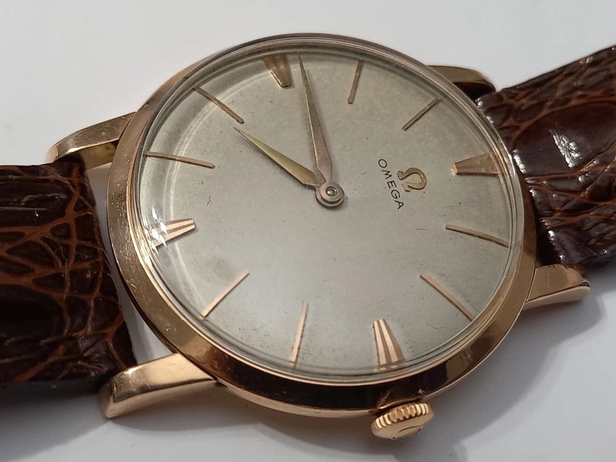 VINTAGE 1958 OMEGA 14371-3 MANUAL CAL 511 ROSE GOLD PLATED 80.