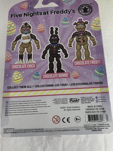 3 FIVE NIGHTS AT FREDDYS CHOCOLATE ACTION FIGS FREDDY, BONNIE & CHICA - IN HAND - Picture 7 of 8