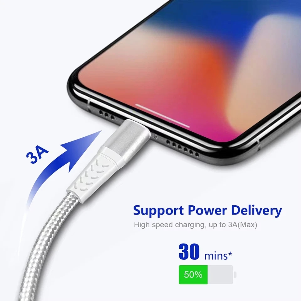 20W Fast Charger Type C to iphone Cable 2M Suitable for iPhone 8-14 Android - Image 3 of 4