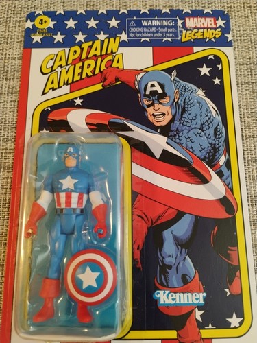 2021 Marvel Hasbro Kenner Legends Retro Captain America 3.75" Figure - Picture 3 of 6