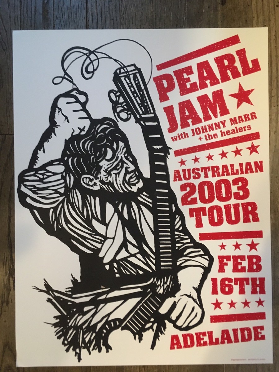 PEARL JAM POSTER 2/16/2003 TOUR AMES BROS ADELAIDE AUSTRALIA EDDIE