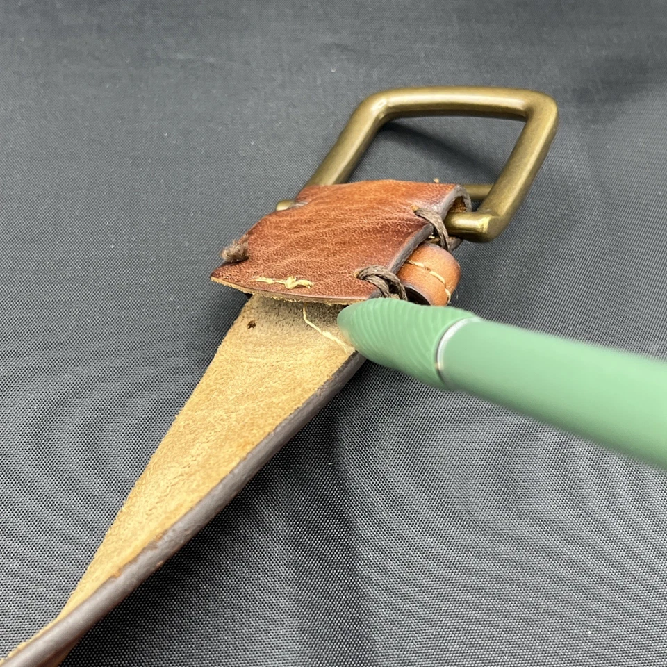 Johnston & Murphy Genuine Leather Cognac Brown Belt Sz 34 Brass Buckle 75-7382 - Image 3 of 4