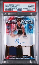 Nique Clifford 2025-26 Topps Three Fresh Force Auto RPA /25 RC PSA 10 Pop 1