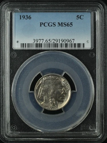 1936 BUFFALO NICKEL 5C PCGS MS65 (P0654)