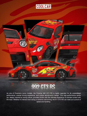 #ad Cool.Car 1 64 Porsche 992 GT3 RS Lightning McQueen Limited #298 500 $19.99