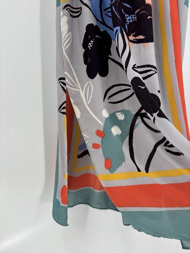 Falda Maeve Plein Air Mujer Gris Mediana Estampado Floral Anthropologie Midi Aberturas Foto 3 de 4