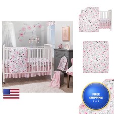 Bedtime Originals Blossom Pink Watercolor Floral 3-Piece Baby Crib Bedding Set